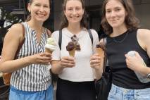 Eis in der Waffel auf der Hand