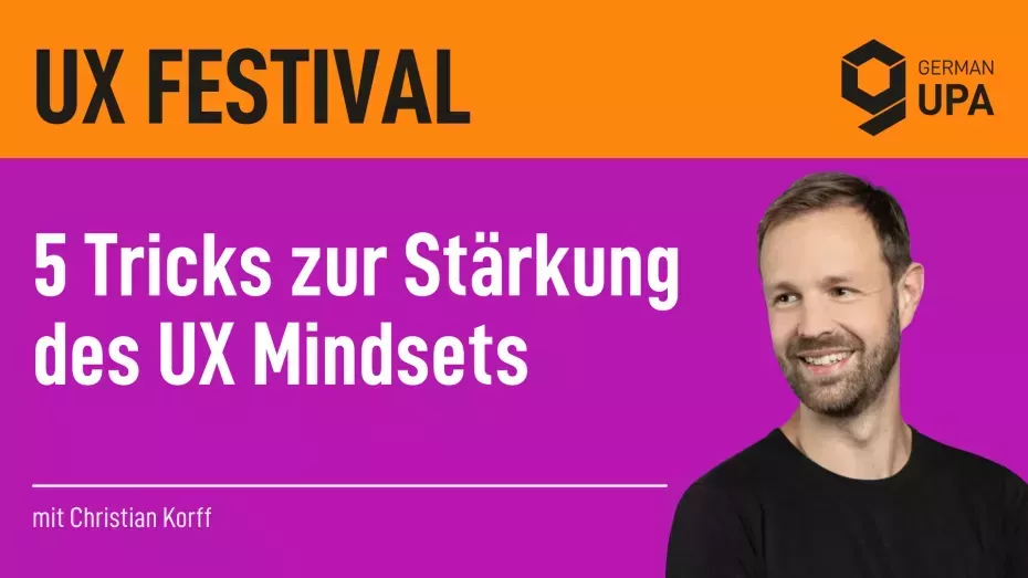 Sharepic mit Titel „5 Tricks zur Stärkung des UX Mindsets“